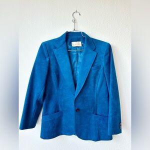 Vintage Abe Schrader Blazer Womens Blue Ultrasuede USA Women’s Union Made MINT S